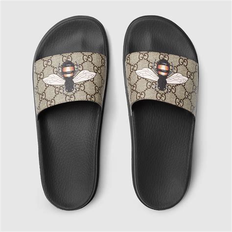 gucci supreme bee sandals|Gucci bee shoes sale.